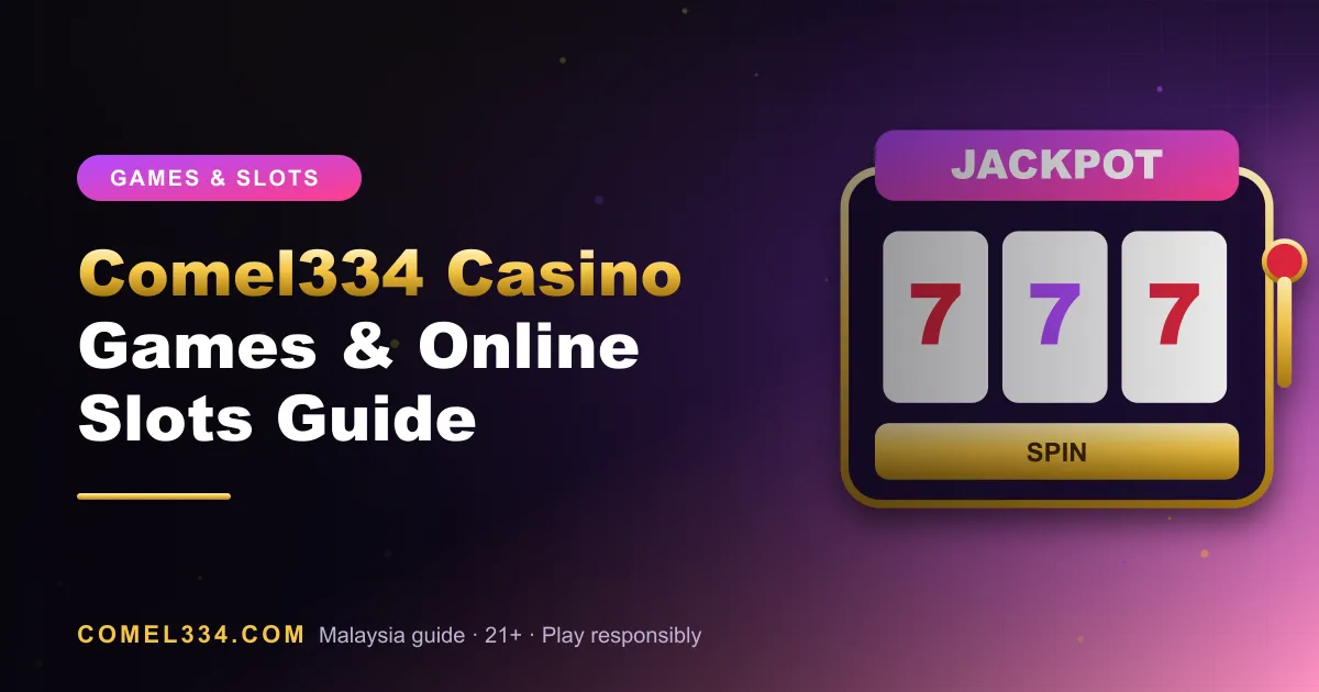 Featured image for Comel334 Casino Games & Online Slots Guide: slot machine with jackpot reels