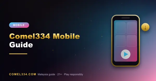 Featured image for Comel334 Mobile Guide: smartphone showing a mobile casino app